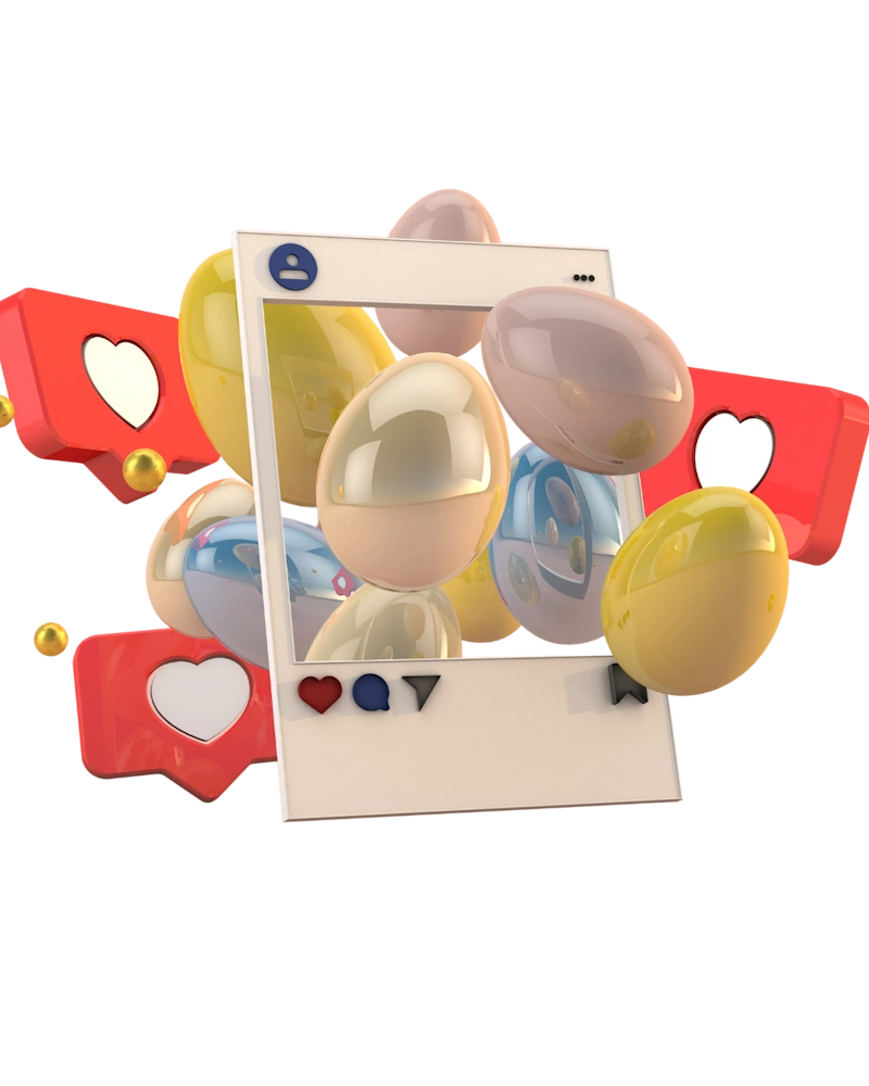 A 3D illustration of a social media frame representing Social Media Management Agency Philippines